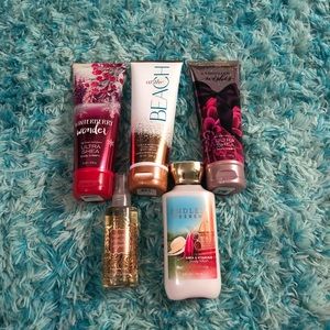 Bath and body works lotions and a spray